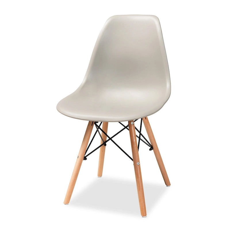 Chaise de salle à manger moderne contemporaine en plastique et bois