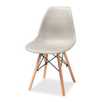 Chaise de salle à manger moderne contemporaine en plastique et bois