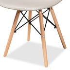 Chaise de salle à manger moderne contemporaine en plastique et bois