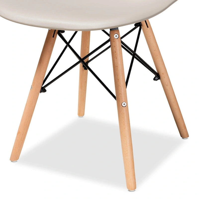 Chaise de salle à manger moderne contemporaine en plastique et bois