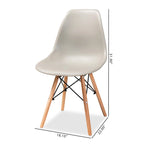 Chaise de salle à manger moderne contemporaine en plastique et bois