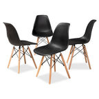 Chaise de salle à manger moderne contemporaine en plastique et bois