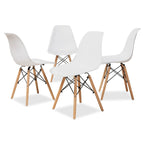 Chaise de salle à manger moderne contemporaine en plastique et bois