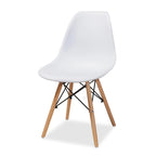 Chaise de salle à manger moderne contemporaine en plastique et bois
