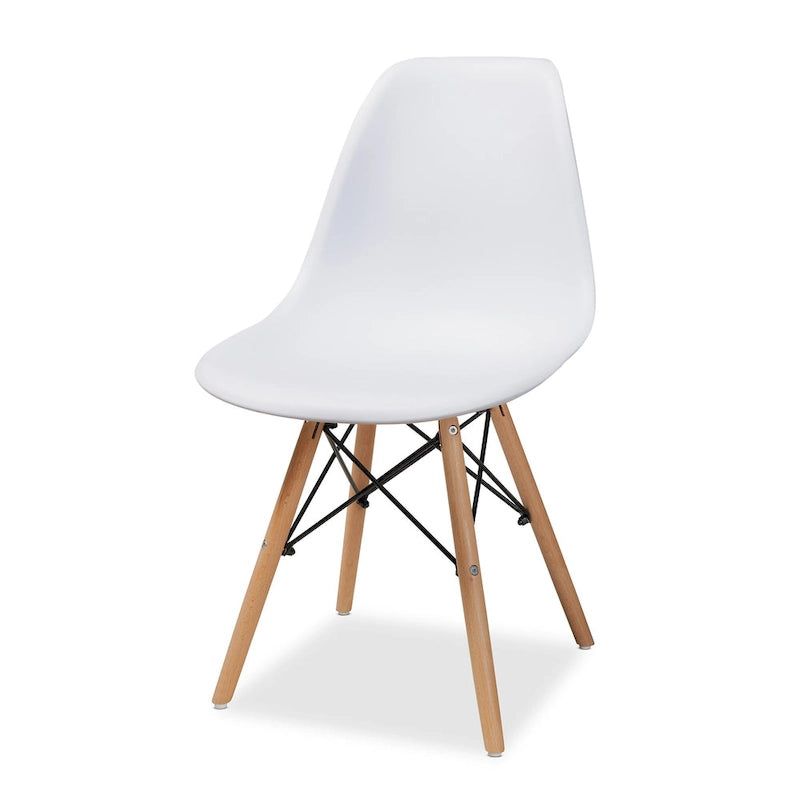 Chaise de salle à manger moderne contemporaine en plastique et bois