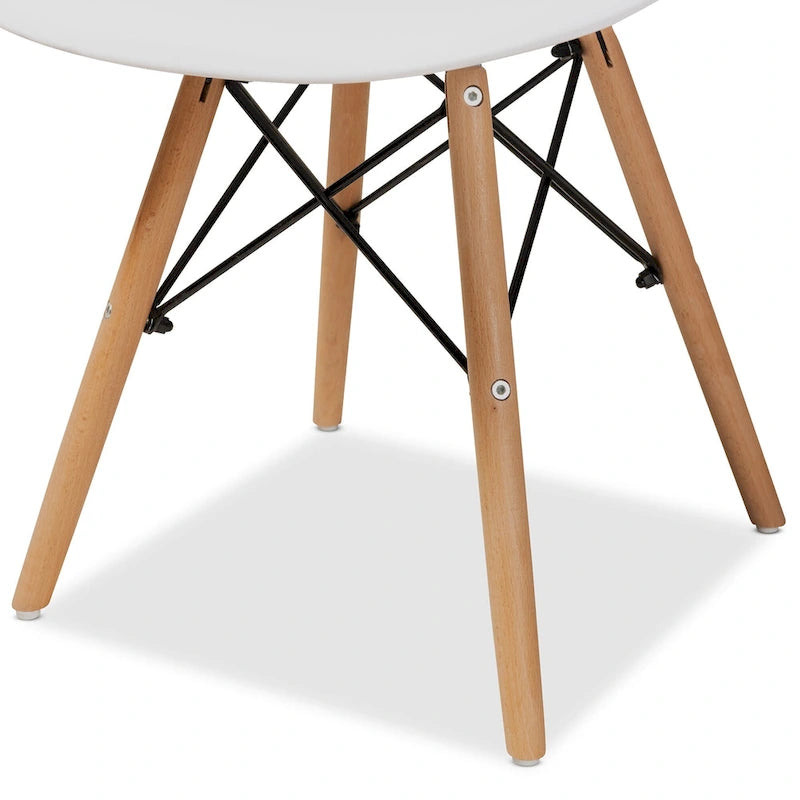 Chaise de salle à manger moderne contemporaine en plastique et bois
