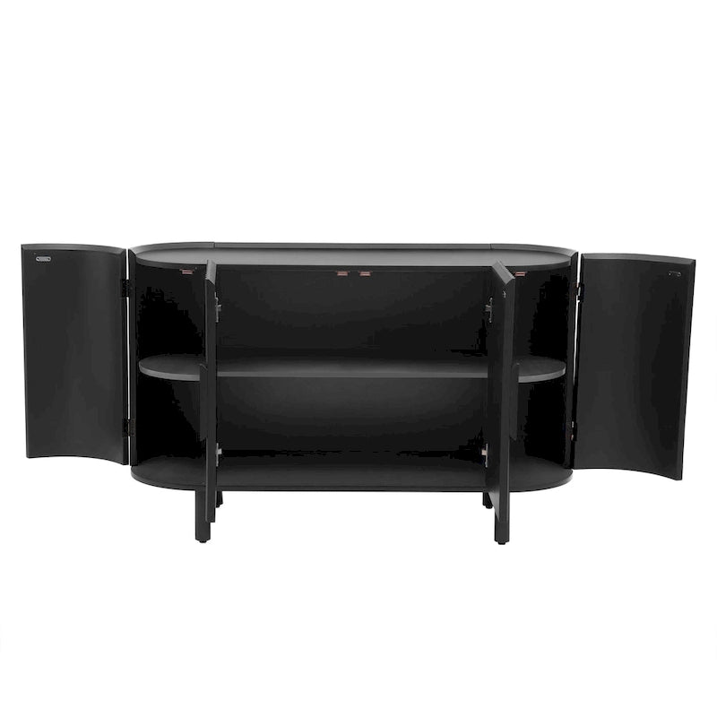 Enfilade de luxe légère au design incurvé avec étagères réglables