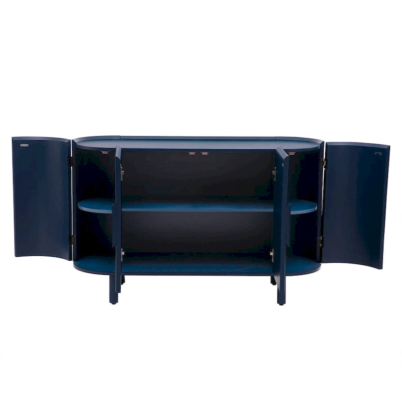 Enfilade de luxe légère au design incurvé avec étagères réglables