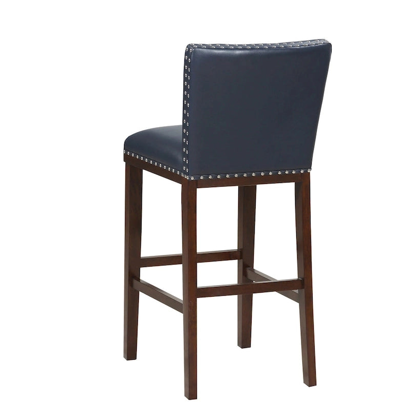 Tabouret de bar en bois et similicuir