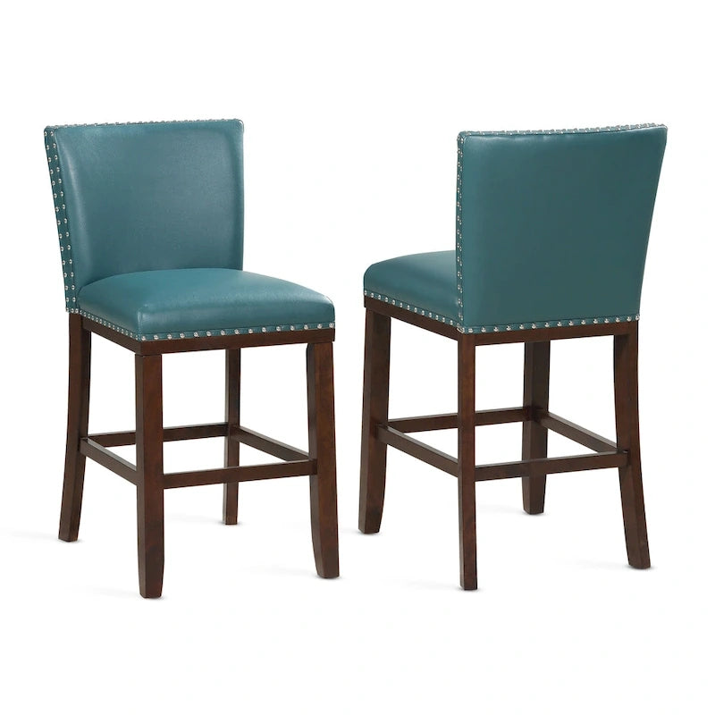 Tabouret de bar en bois et similicuir