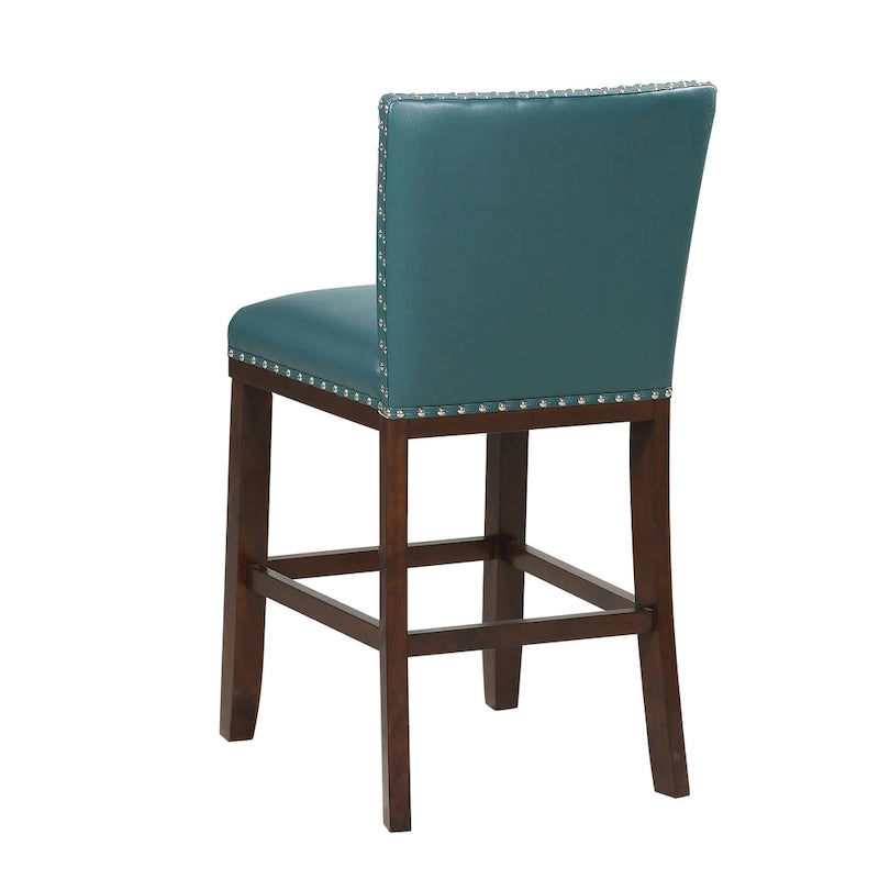 Tabouret de bar en bois et similicuir