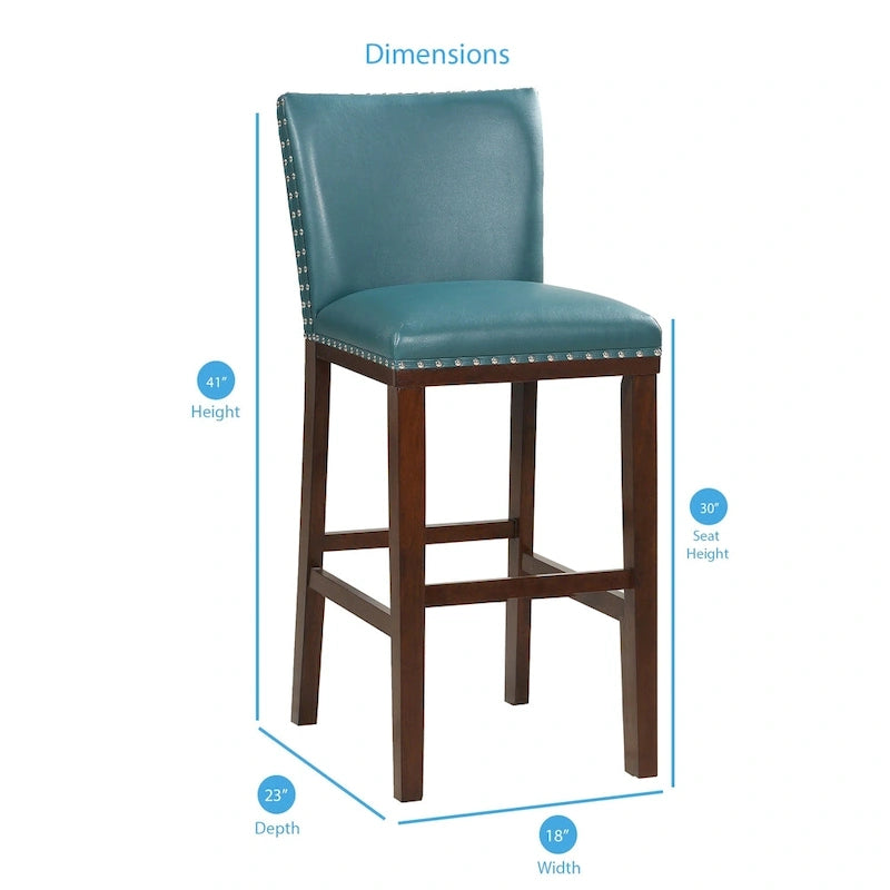 Tabouret de bar en bois et similicuir