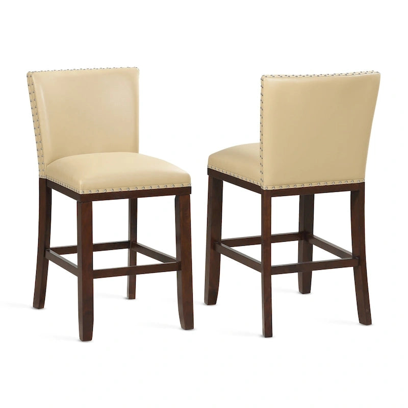 Tabouret de bar en bois et similicuir