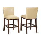 Tabouret de bar en bois et similicuir
