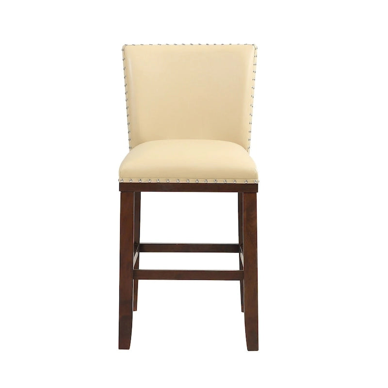 Tabouret de bar en bois et similicuir