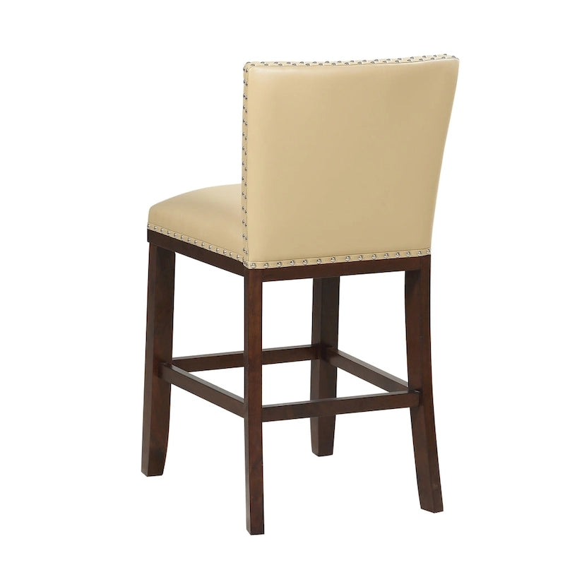 Tabouret de bar en bois et similicuir