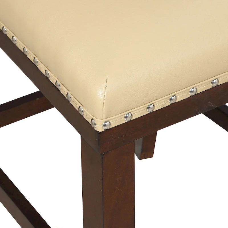 Tabouret de bar en bois et similicuir