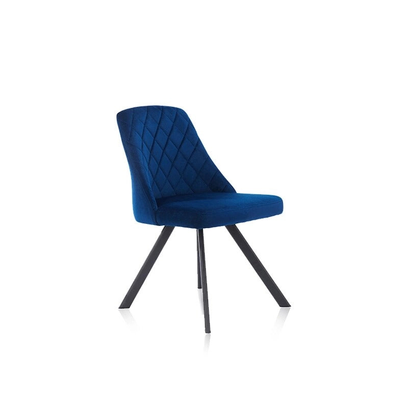 Chaise de salle à manger capitonnée en tissu à losanges, style moderne du milieu du siècle