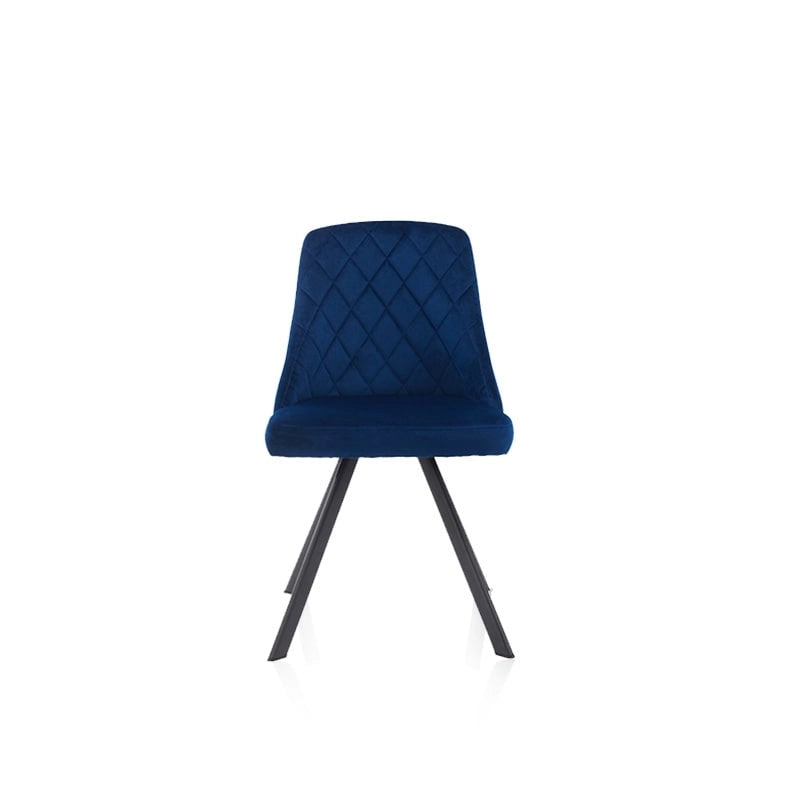 Chaise de salle à manger capitonnée en tissu à losanges, style moderne du milieu du siècle