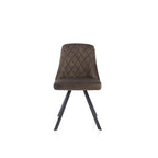 Chaise de salle à manger capitonnée en tissu à losanges, style moderne du milieu du siècle