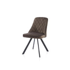 Chaise de salle à manger capitonnée en tissu à losanges, style moderne du milieu du siècle