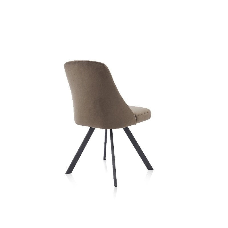 Chaise de salle à manger capitonnée en tissu à losanges, style moderne du milieu du siècle