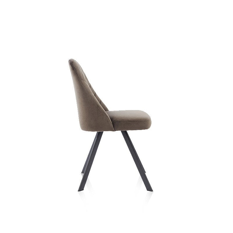 Chaise de salle à manger capitonnée en tissu à losanges, style moderne du milieu du siècle