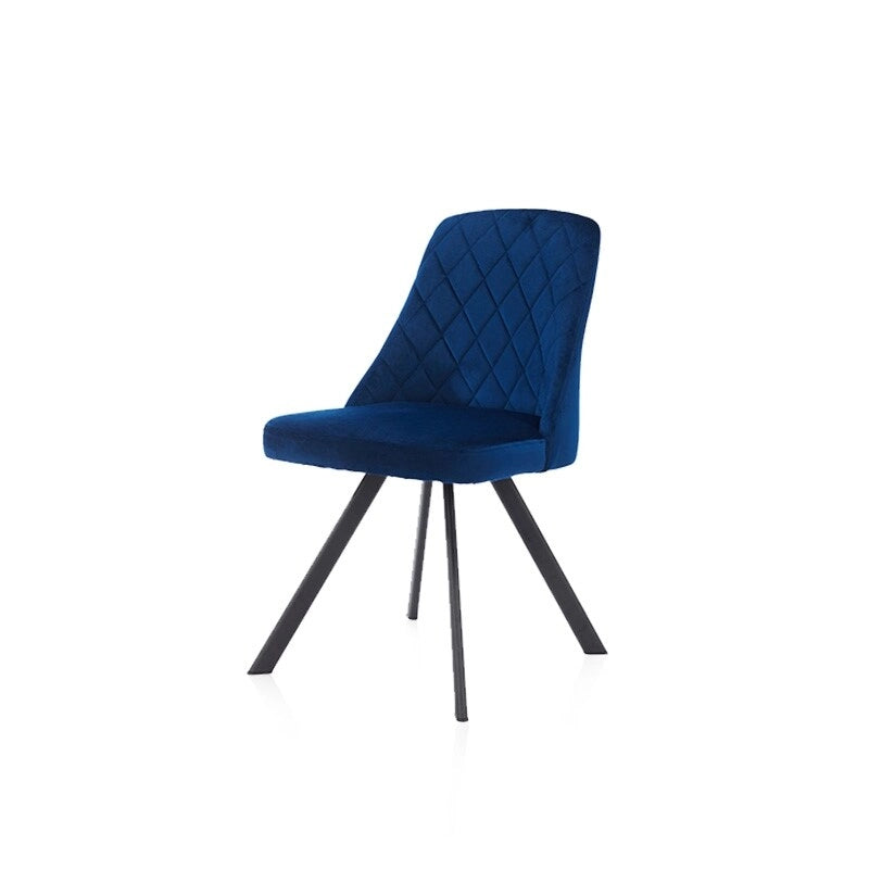 Chaise de salle à manger capitonnée en tissu à losanges, style moderne du milieu du siècle
