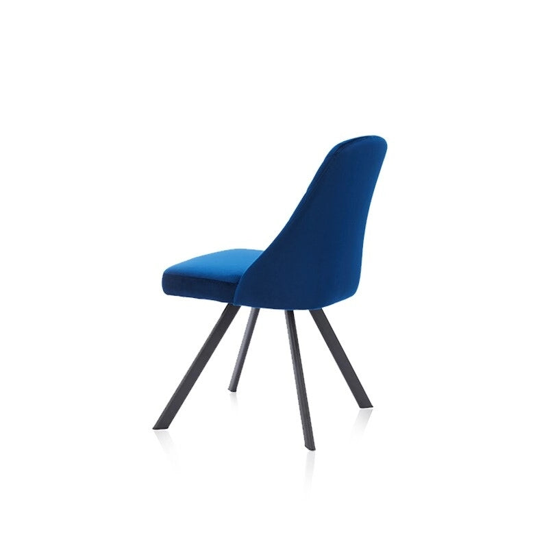 Chaise de salle à manger capitonnée en tissu à losanges, style moderne du milieu du siècle