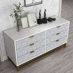 Commode 6 tiroirs, avec pieds en métal