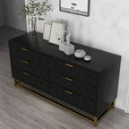 Commode 6 tiroirs, avec pieds en métal