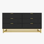 Commode 6 tiroirs, avec pieds en métal