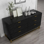 Commode 6 tiroirs, avec pieds en métal