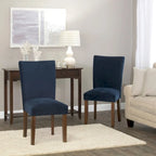 Chaise de salle à manger Parsons en velours bleu marine classique