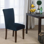 Chaise de salle à manger Parsons en velours bleu marine classique