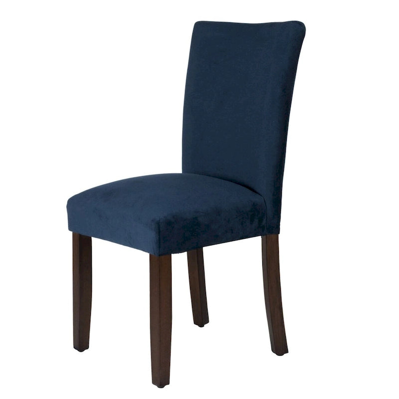 Chaise de salle à manger Parsons en velours bleu marine classique