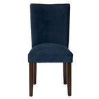 Chaise de salle à manger Parsons en velours bleu marine classique