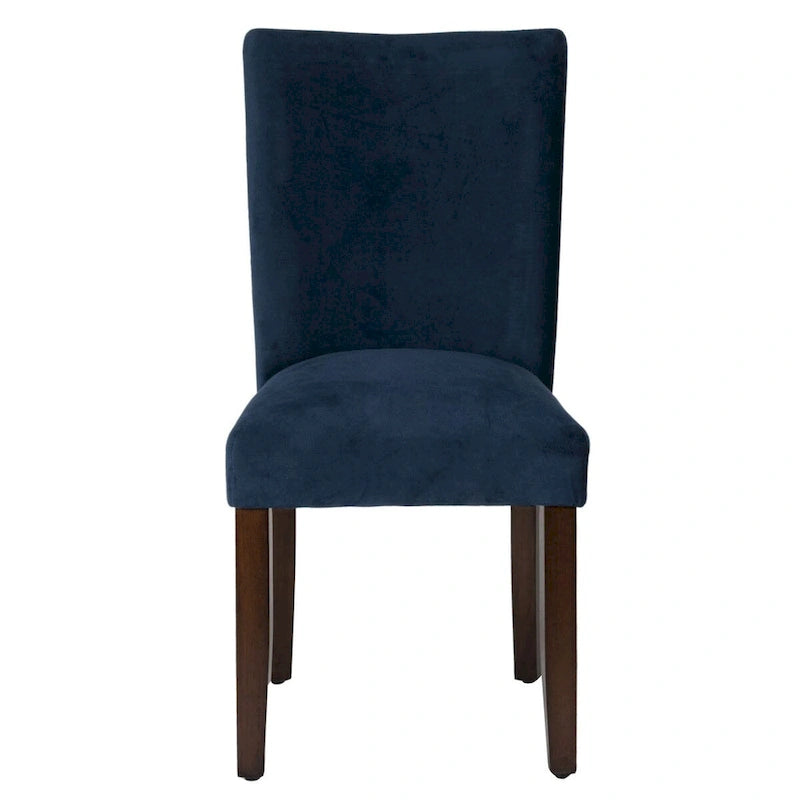 Chaise de salle à manger Parsons en velours bleu marine classique