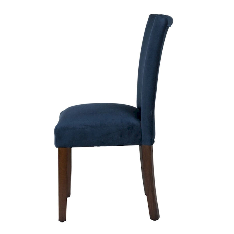 Chaise de salle à manger Parsons en velours bleu marine classique