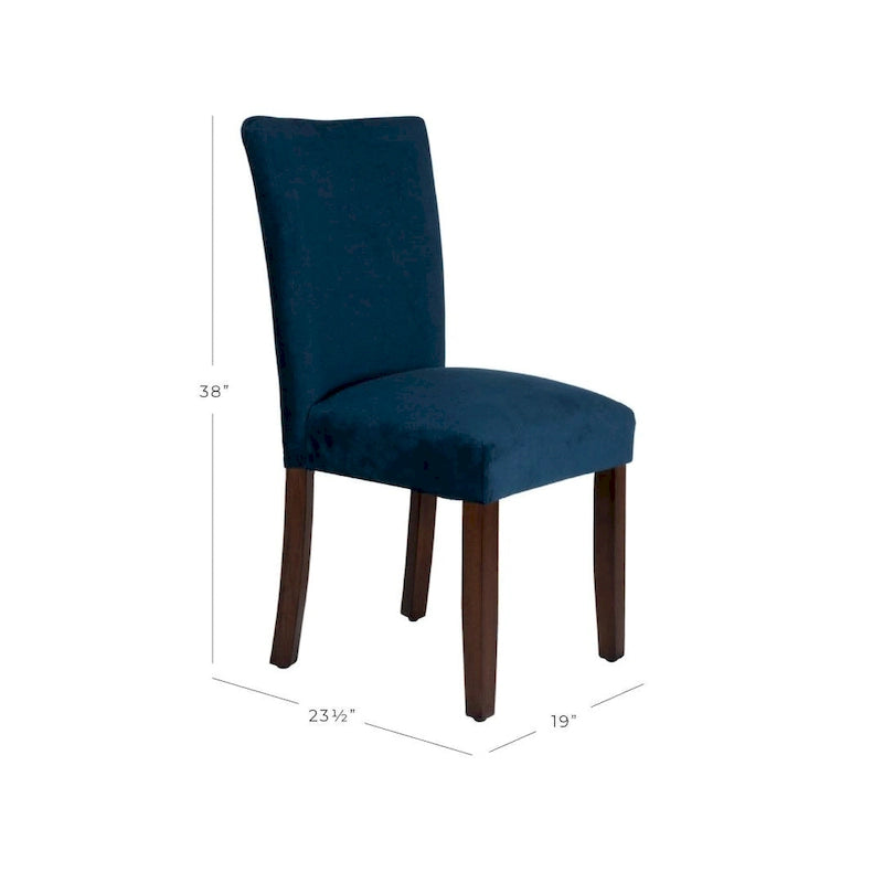 Chaise de salle à manger Parsons en velours bleu marine classique