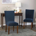 Chaise de salle à manger Parsons en velours bleu marine classique