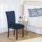 Chaise de salle à manger Parsons en velours bleu marine classique