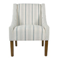Fauteuil moderne Swoop avec rayures Calypso bleues