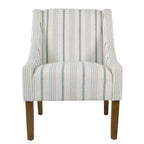 Fauteuil moderne Swoop avec rayures Calypso bleues