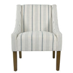 Fauteuil moderne Swoop avec rayures Calypso bleues
