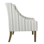 Fauteuil moderne Swoop avec rayures Calypso bleues
