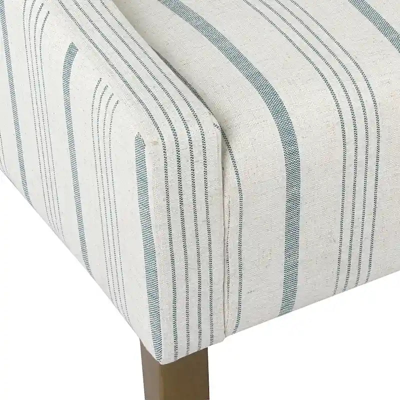 Fauteuil moderne Swoop avec rayures Calypso bleues