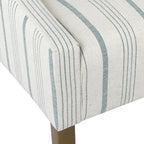 Fauteuil moderne Swoop avec rayures Calypso bleues