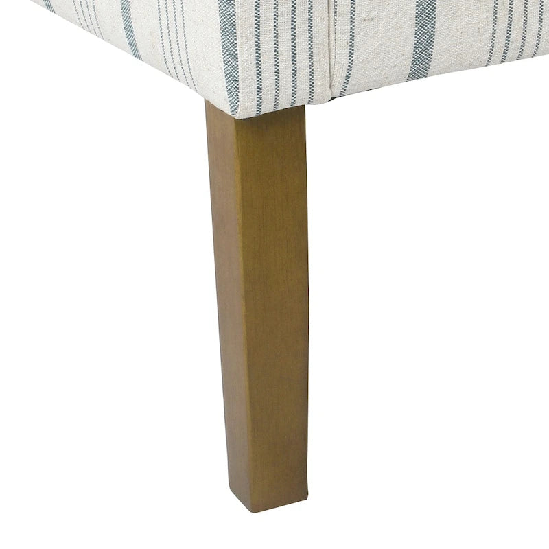 Fauteuil moderne Swoop avec rayures Calypso bleues