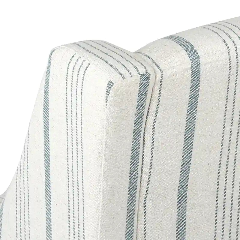 Fauteuil moderne Swoop avec rayures Calypso bleues